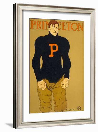 Princeton Poster, Burly Football Player-null-Framed Art Print