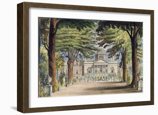 Principal Front of Chiswick House, from R. Ackermann's-John Gendall-Framed Giclee Print