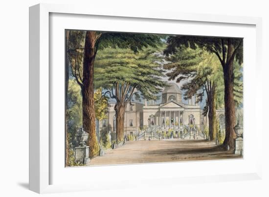 Principal Front of Chiswick House, from R. Ackermann's-John Gendall-Framed Giclee Print