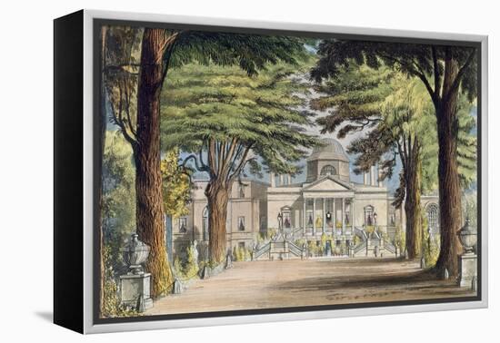 Principal Front of Chiswick House, from R. Ackermann's-John Gendall-Framed Premier Image Canvas