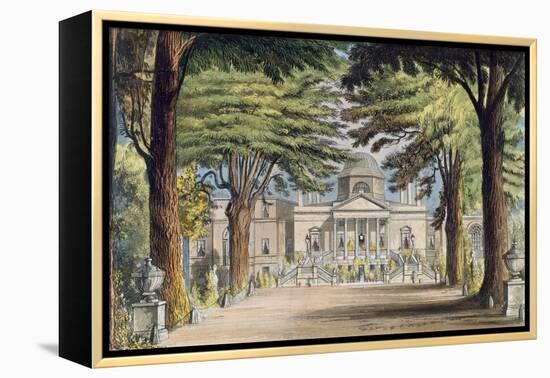 Principal Front of Chiswick House, from R. Ackermann's-John Gendall-Framed Premier Image Canvas