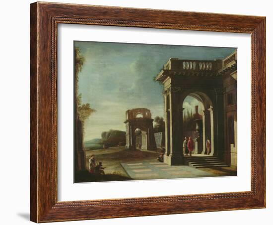 Principal Monuments of Ancient Rome: Arch of Titus (Oil on Canvas)-Viviano Codazzi-Framed Giclee Print