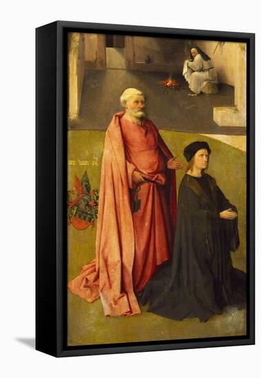 Principal Pierre Bronckhorst and St Peter, Detail from Adoration of the Magi, 1510-Hieronymus Bosch-Framed Premier Image Canvas