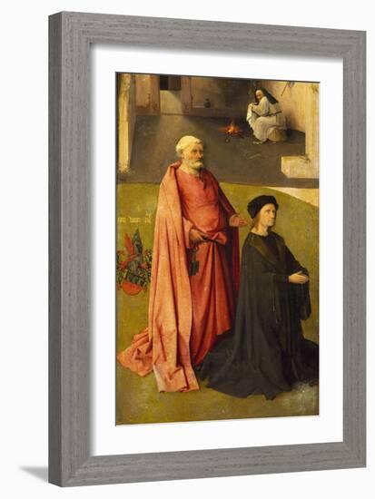 Principal Pierre Bronckhorst and St Peter, Detail from Adoration of the Magi, 1510-Hieronymus Bosch-Framed Giclee Print