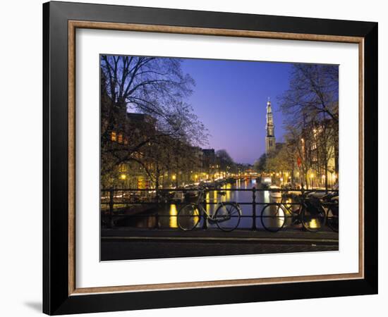 Prinsengracht and Wsterkerk, Amsterdam, Holland-Jon Arnold-Framed Photographic Print