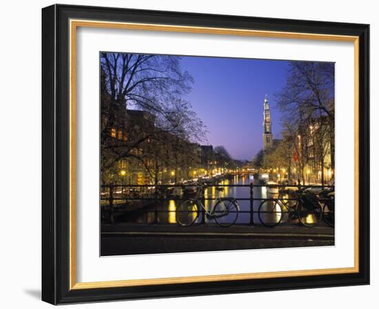 Prinsengracht and Wsterkerk, Amsterdam, Holland-Jon Arnold-Framed Photographic Print