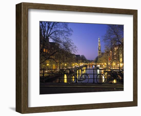 Prinsengracht and Wsterkerk, Amsterdam, Holland-Jon Arnold-Framed Photographic Print