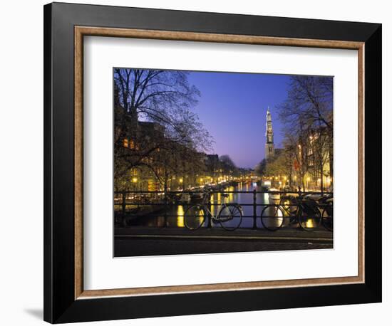 Prinsengracht and Wsterkerk, Amsterdam, Holland-Jon Arnold-Framed Photographic Print