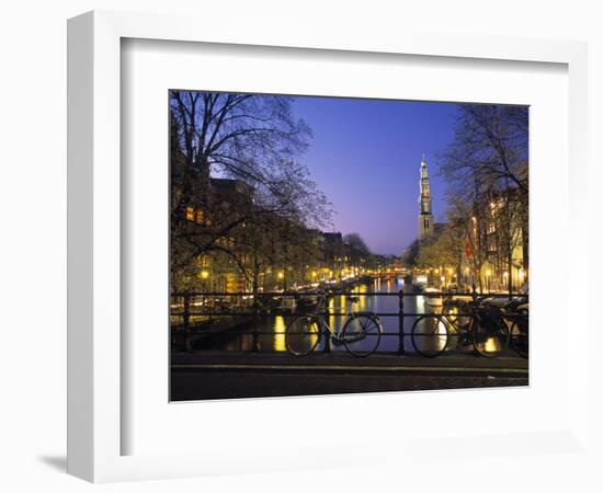 Prinsengracht and Wsterkerk, Amsterdam, Holland-Jon Arnold-Framed Photographic Print