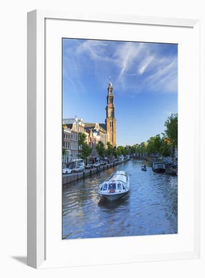 Prinsengracht canal and Westerkerk, Amsterdam, Netherlands-Ian Trower-Framed Photographic Print