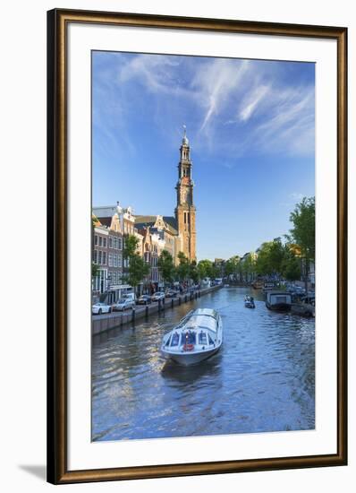 Prinsengracht canal and Westerkerk, Amsterdam, Netherlands-Ian Trower-Framed Photographic Print