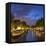 Prinsengracht canal and Westerkerk at dusk, Amsterdam, Netherlands-Ian Trower-Framed Premier Image Canvas