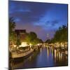 Prinsengracht canal and Westerkerk at dusk, Amsterdam, Netherlands-Ian Trower-Mounted Photographic Print