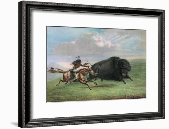 Print after Buffalo Hunt by George Catlin, C.1920-George Catlin-Framed Giclee Print