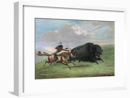 Print after Buffalo Hunt by George Catlin, C.1920-George Catlin-Framed Giclee Print