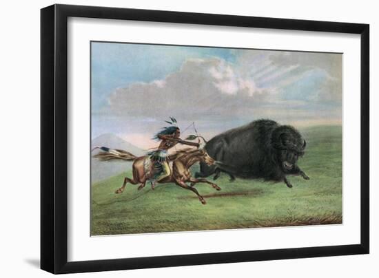 Print after Buffalo Hunt by George Catlin, C.1920-George Catlin-Framed Giclee Print