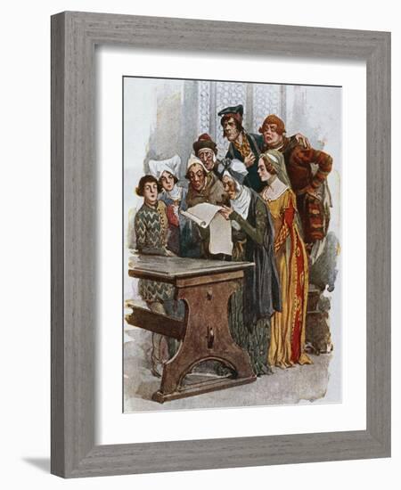 Print Depicting a Scene from Gianni Schicchi, 1922-Giacomo Puccini-Framed Giclee Print