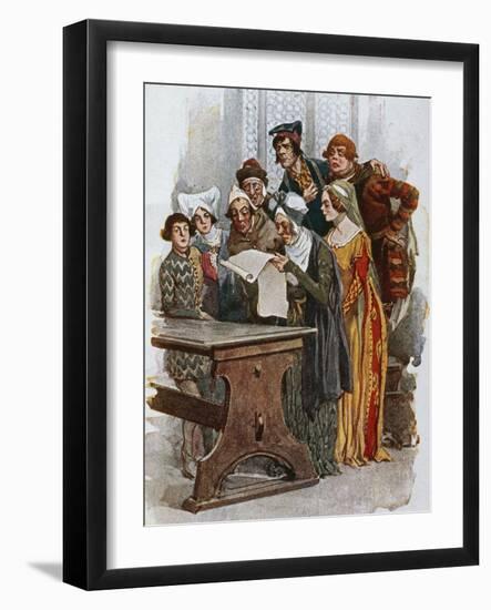 Print Depicting a Scene from Gianni Schicchi, 1922-Giacomo Puccini-Framed Giclee Print