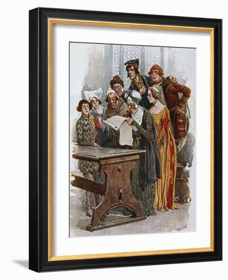 Print Depicting a Scene from Gianni Schicchi, 1922-Giacomo Puccini-Framed Giclee Print