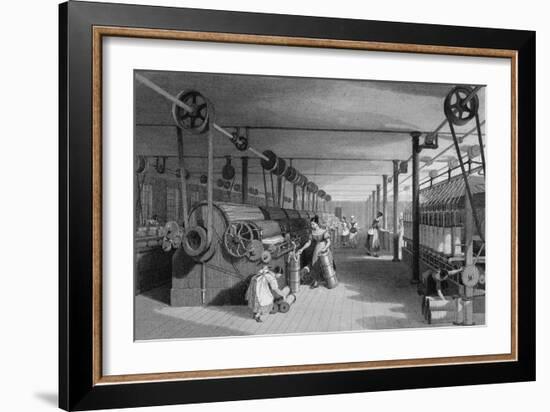 Print Depicting Workers at a Textile Factory-null-Framed Giclee Print