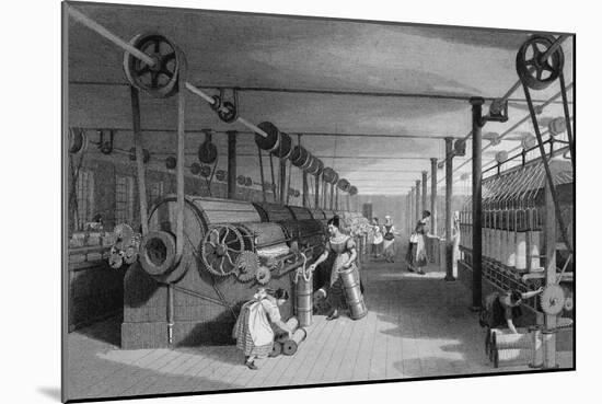 Print Depicting Workers at a Textile Factory-null-Mounted Giclee Print