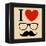 Print I Love Hipster Glasses And Mustaches-mvasya-Framed Stretched Canvas