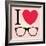 Print I Love Sunglasses Vector Illustration-mvasya-Framed Premium Giclee Print