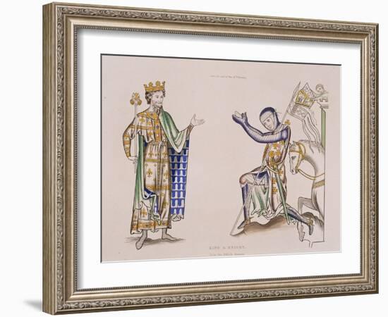 Print of a 12th-Century King and Knight-null-Framed Giclee Print