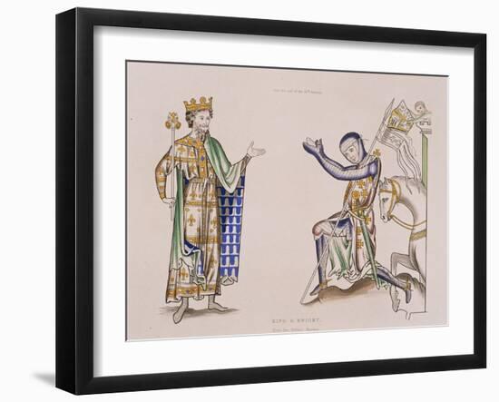 Print of a 12th-Century King and Knight-null-Framed Giclee Print