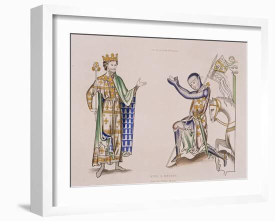 Print of a 12th-Century King and Knight-null-Framed Giclee Print