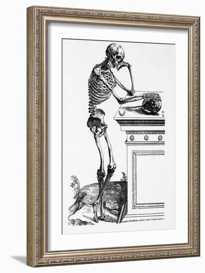 Print of a Skeleton Contemplating a Skull-Bettmann-Framed Giclee Print