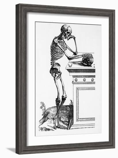 Print of a Skeleton Contemplating a Skull-Bettmann-Framed Giclee Print