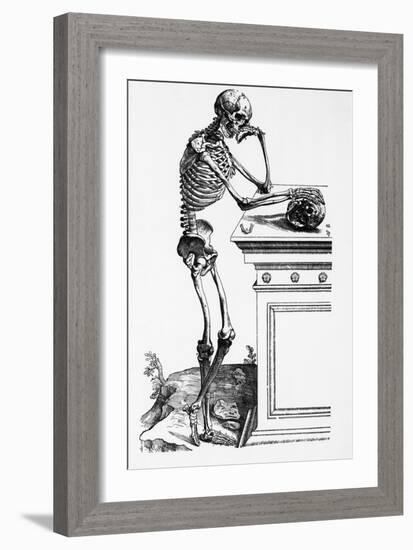 Print of a Skeleton Contemplating a Skull-Bettmann-Framed Giclee Print