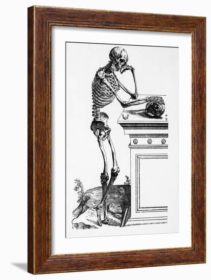 Print of a Skeleton Contemplating a Skull-Bettmann-Framed Giclee Print