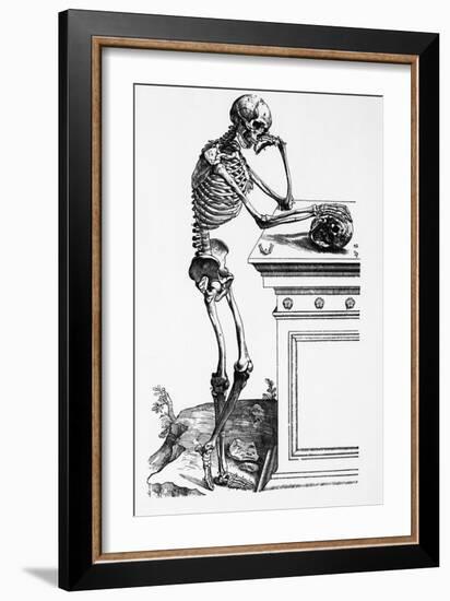 Print of a Skeleton Contemplating a Skull-Bettmann-Framed Giclee Print