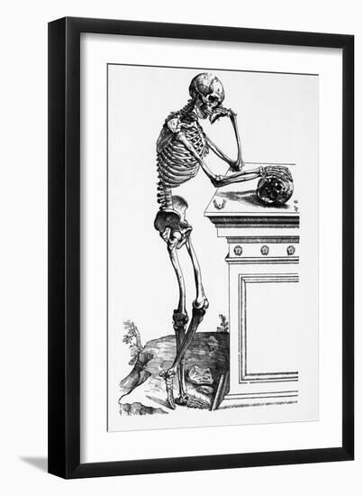 Print of a Skeleton Contemplating a Skull-Bettmann-Framed Giclee Print