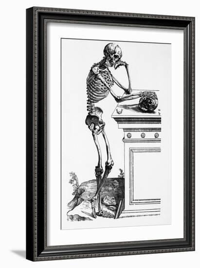 Print of a Skeleton Contemplating a Skull-Bettmann-Framed Giclee Print