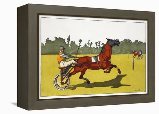 Print of a Trotting Pony Pulling a Racing Cart by Charles Olncelin-Stapleton Collection-Framed Premier Image Canvas