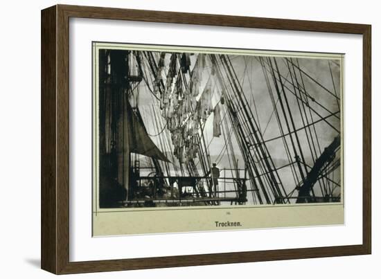 Print of Clothes Drying on the Deck of the Sms Stosch-null-Framed Giclee Print