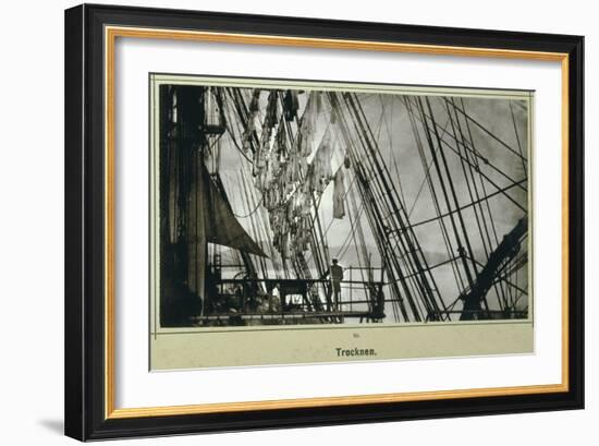 Print of Clothes Drying on the Deck of the Sms Stosch-null-Framed Giclee Print