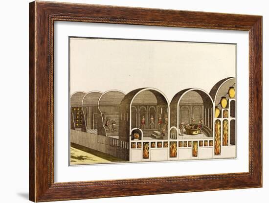 Print of Cross Section of Roman Baths-null-Framed Giclee Print