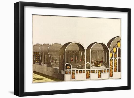 Print of Cross Section of Roman Baths-null-Framed Giclee Print