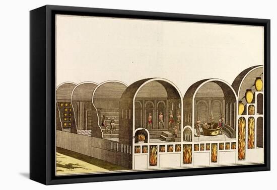 Print of Cross Section of Roman Baths-null-Framed Premier Image Canvas