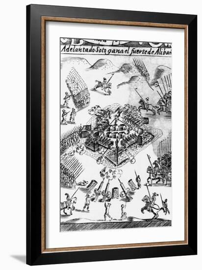 Print of De Soto's Capture of an Indian Fortified Town-null-Framed Giclee Print