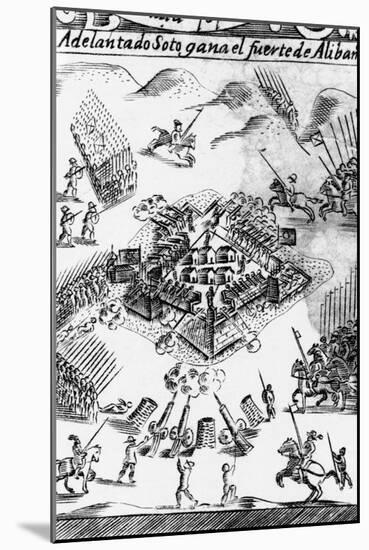 Print of De Soto's Capture of an Indian Fortified Town-null-Mounted Giclee Print
