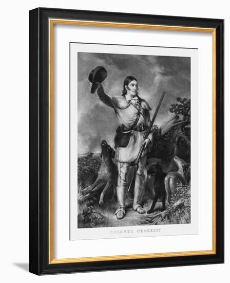 Print of Folk Hero and Frontiersman Davy Crockett-Stocktrek Images-Framed Art Print