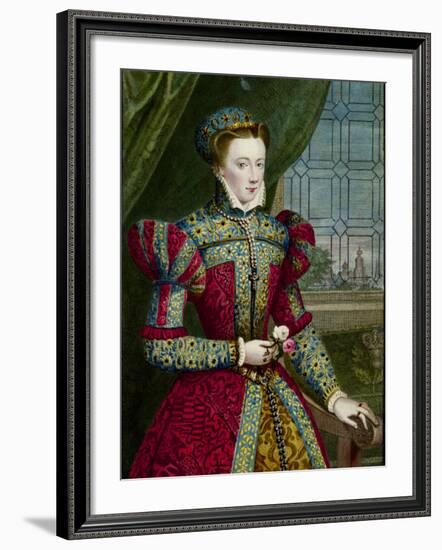 Print of Mary Queen of Scots after Portrait by Zuccaro-null-Framed Photographic Print