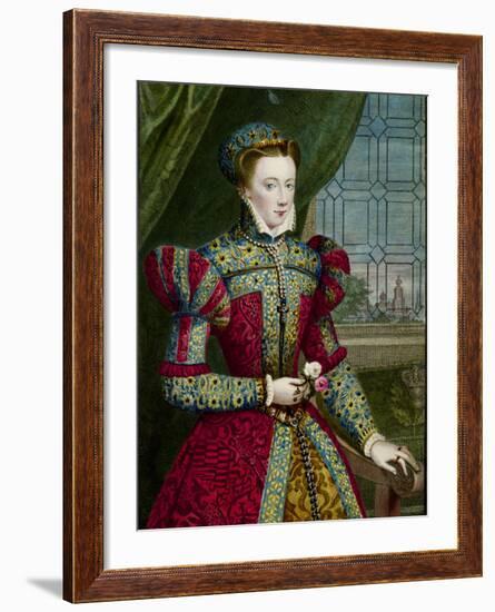 Print of Mary Queen of Scots after Portrait by Zuccaro-null-Framed Photographic Print