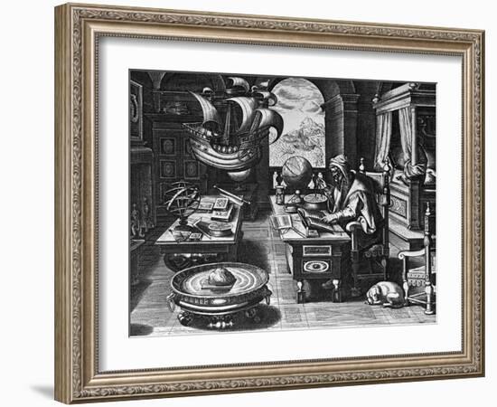 Print of Nostradamus Making Calculations-null-Framed Giclee Print