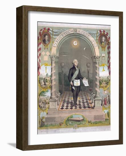 Print of President George Washington Dressed as a Freemason-null-Framed Giclee Print